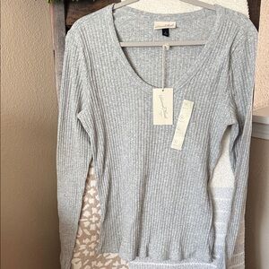 Universal Thread Gray Ribbed Long Sleeve Sweater-NWT